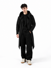 Black Longline Hoodie